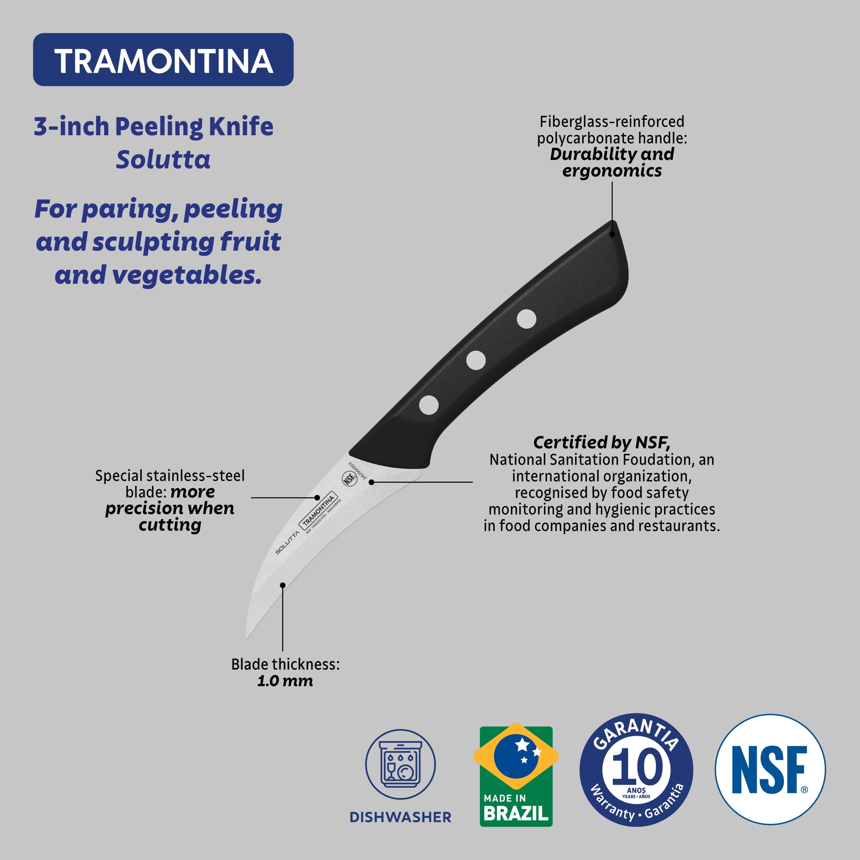 Tramontina Solutta Peeling Knife - 10cm
