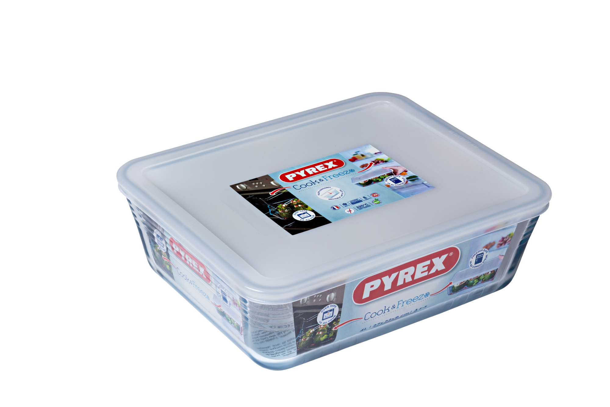 Pyrex Cook & Freeze Glass Rectangle Container (4L)