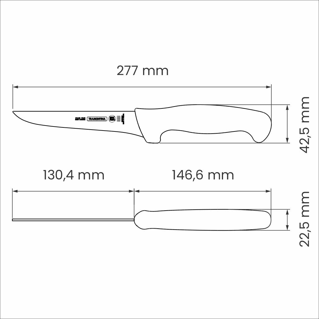 Tramontina Professional 12.7cm Boning Knife With Stainless Steel Blade & White Polypropylene Handle