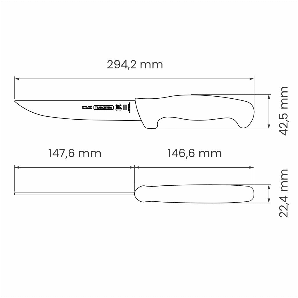 Tramontina Professional Boning Knife With Stainless-Steel Blade & White Polypropylene Handle 15cm