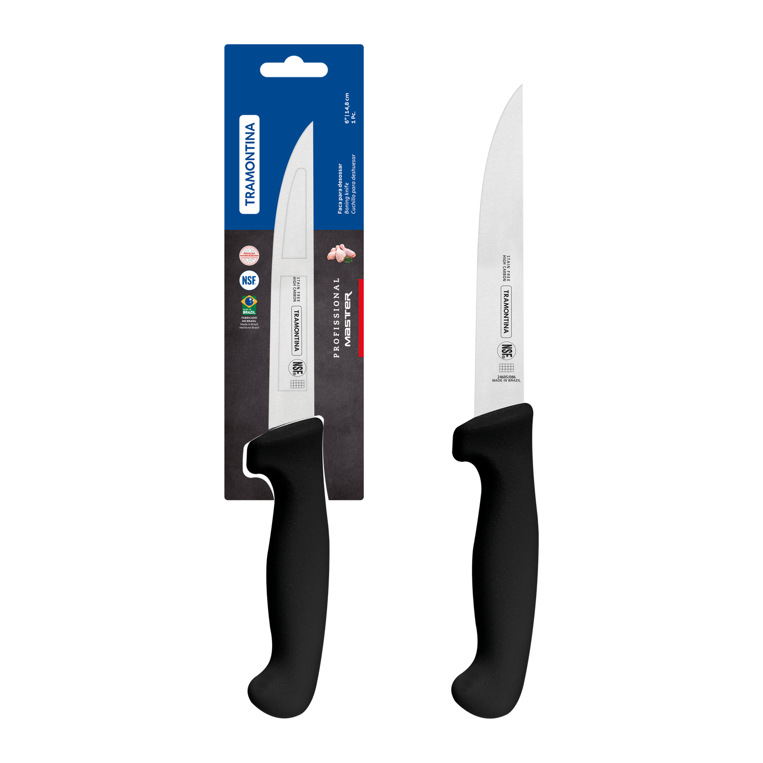 Tramontina Professional Master Black Boning Knife - 15cm (24605-106)
