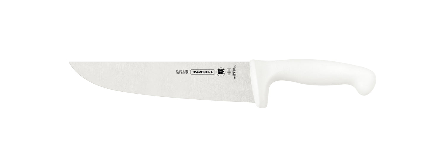 Tramontina Professional Meat Knife With Stainless-Steel Blade & White Polypropylene Handle 20cm