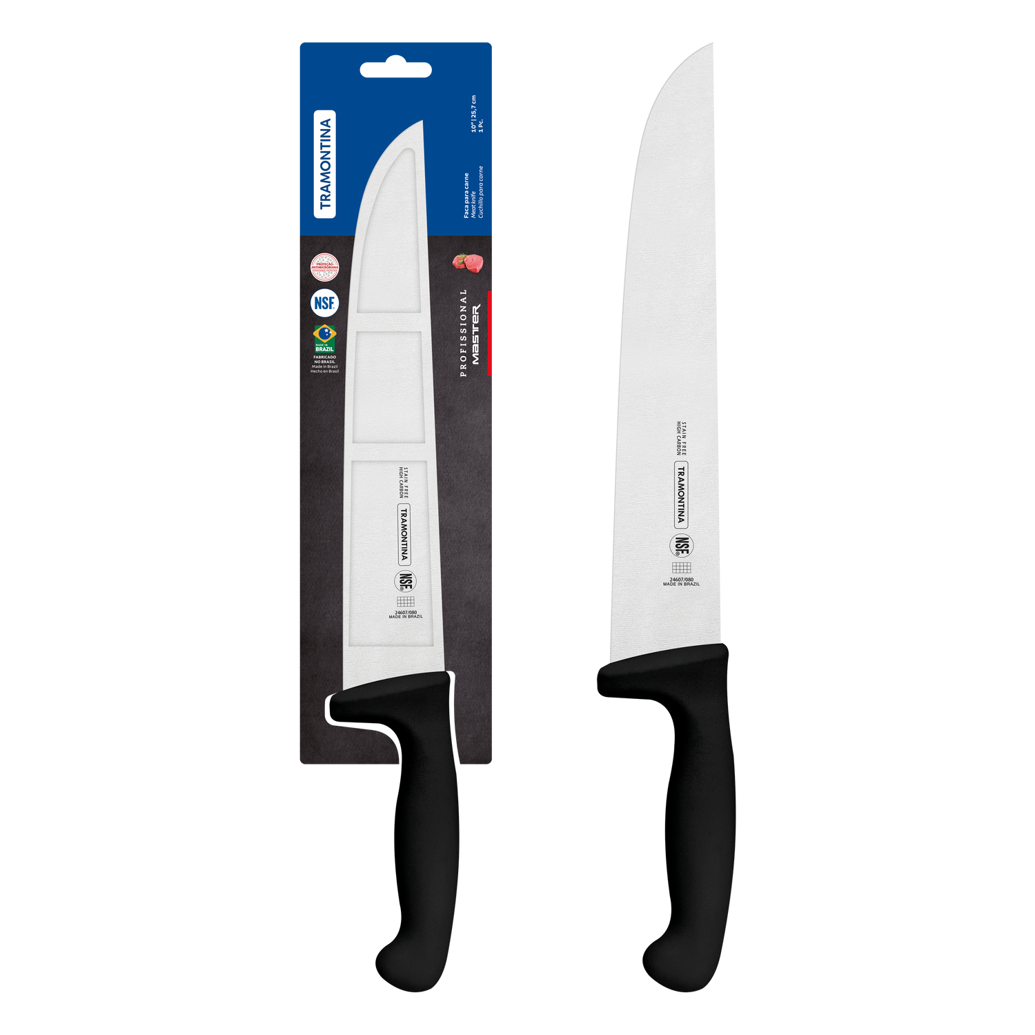 Tramontina Professional Master Black Meat Knife - 25.4cm (24607-100)