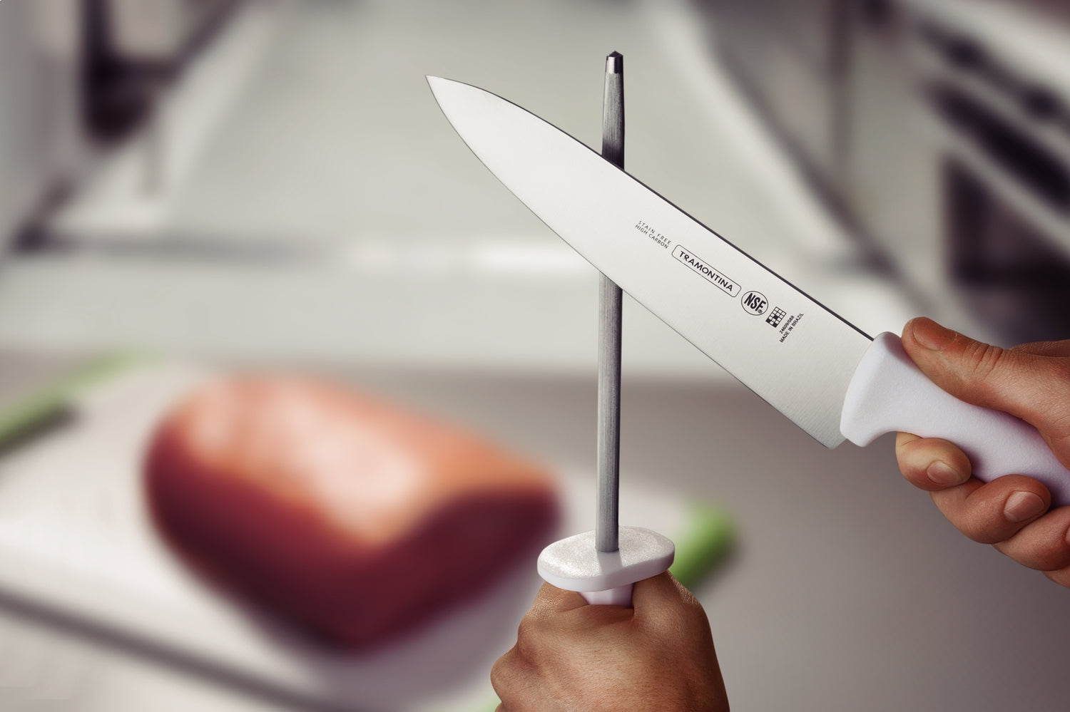 Tramontina Professional 30.5cm Meat Knife With S/Steel Blade & White Polypropylene Handle