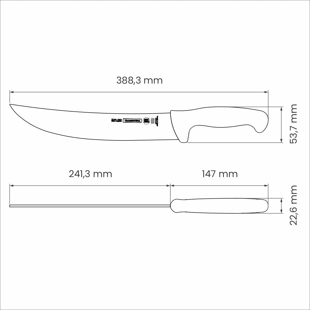 Tramontina Professional 25.4cm Meat Knife With Stainless-Steel Blade & White Polypropylene Handle