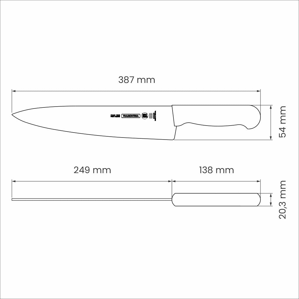 Tramontina Professional Meat Knife – 25.4cm – White Handle with Antimicrobial Protection