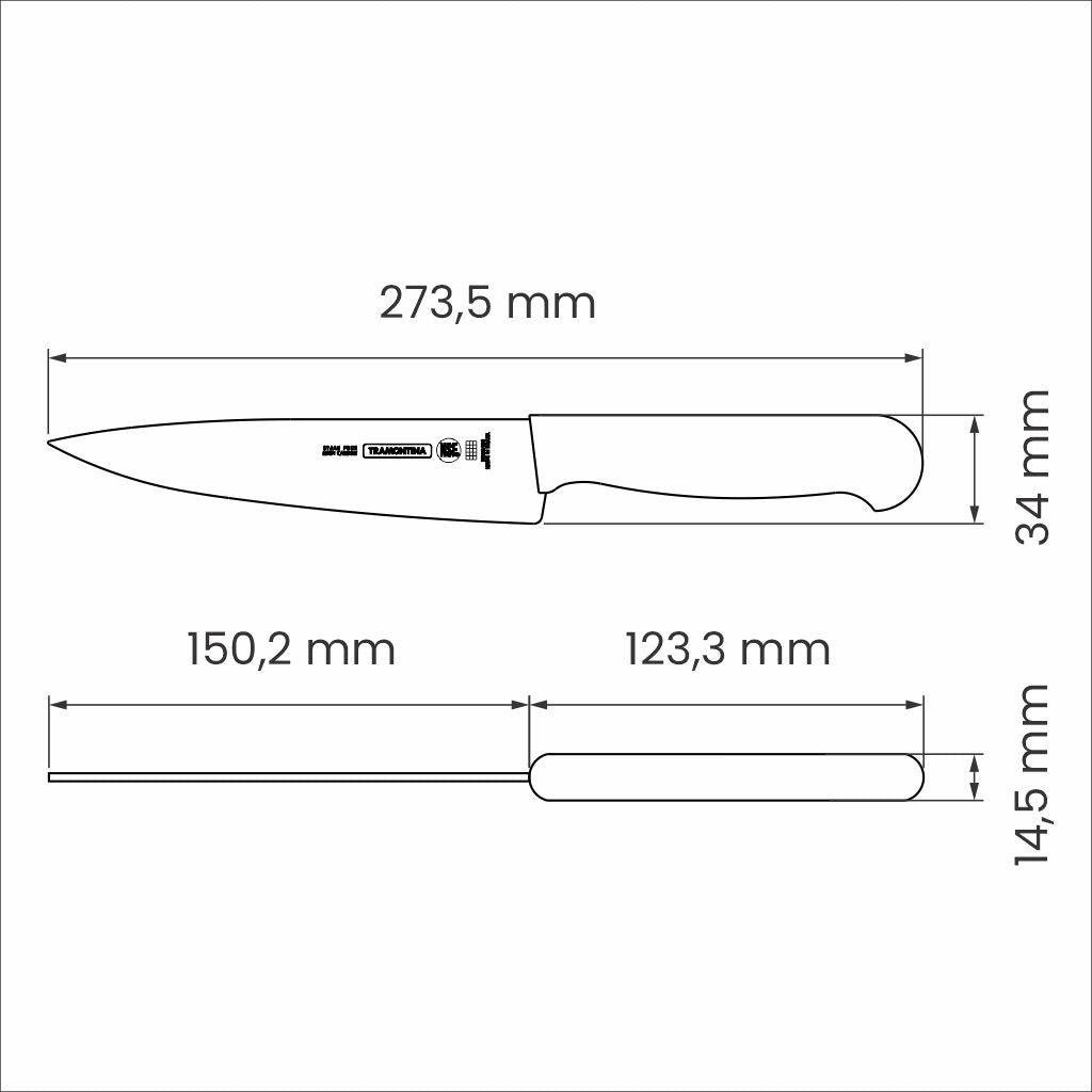 Tramontina Professional Meat Knife – 15cm – Antimicrobial White Handle