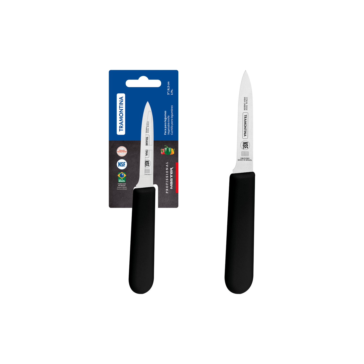 Tramontina Professional Master Black Paring Knife - 7.6cm (24625-103)