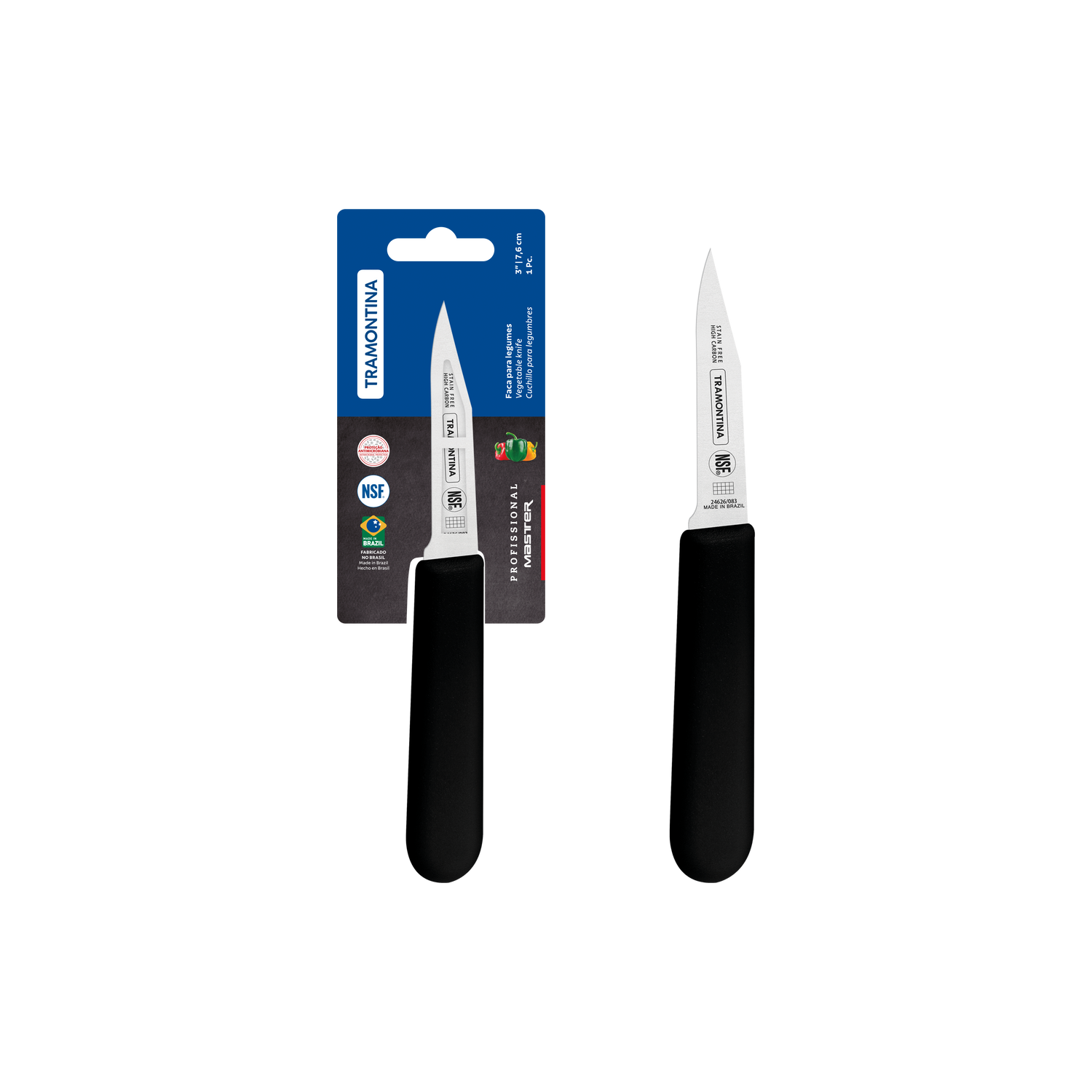 Tramontina Professional Master Black Paring Knife - 7.6cm