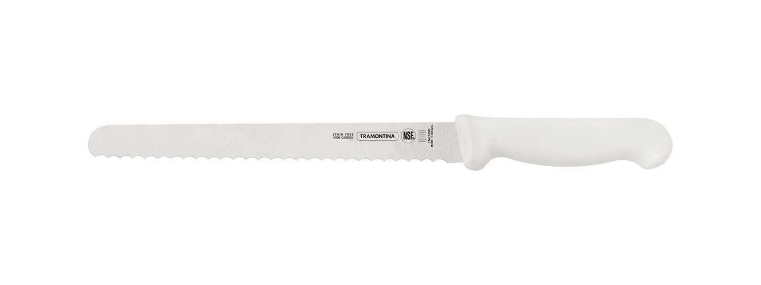 Tramontina Professional Cake/Bread Knife With Stainless-Steel Blade & White Polypropylene Handle 25.4cm