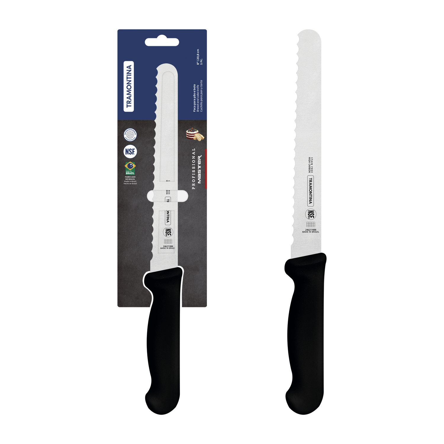 Tramontina Professional Master Black Bread Knife - 20cm