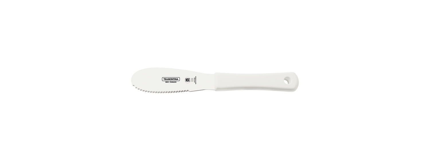 Tramontina Professional Spatula With Stainless-Steel Serrated Edge Blade & White Polypropylene Handle 4x1.1/10cm
