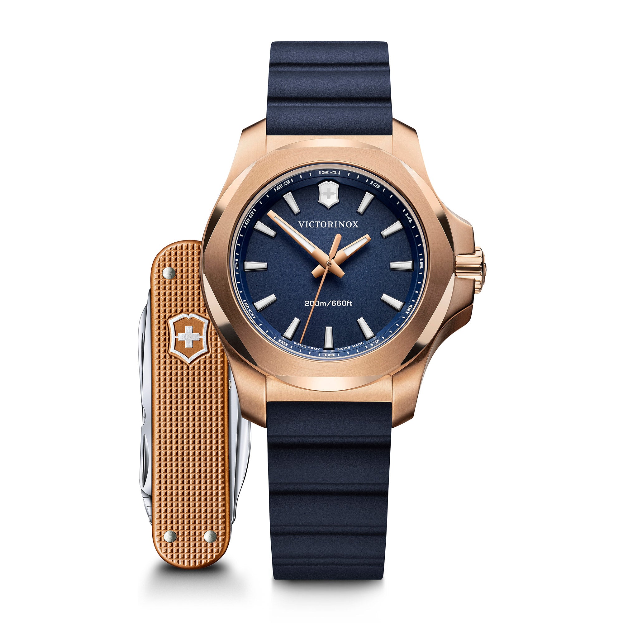 Victorinox I.N.O.X. V Watch - Blue - Blue Rubber Strap