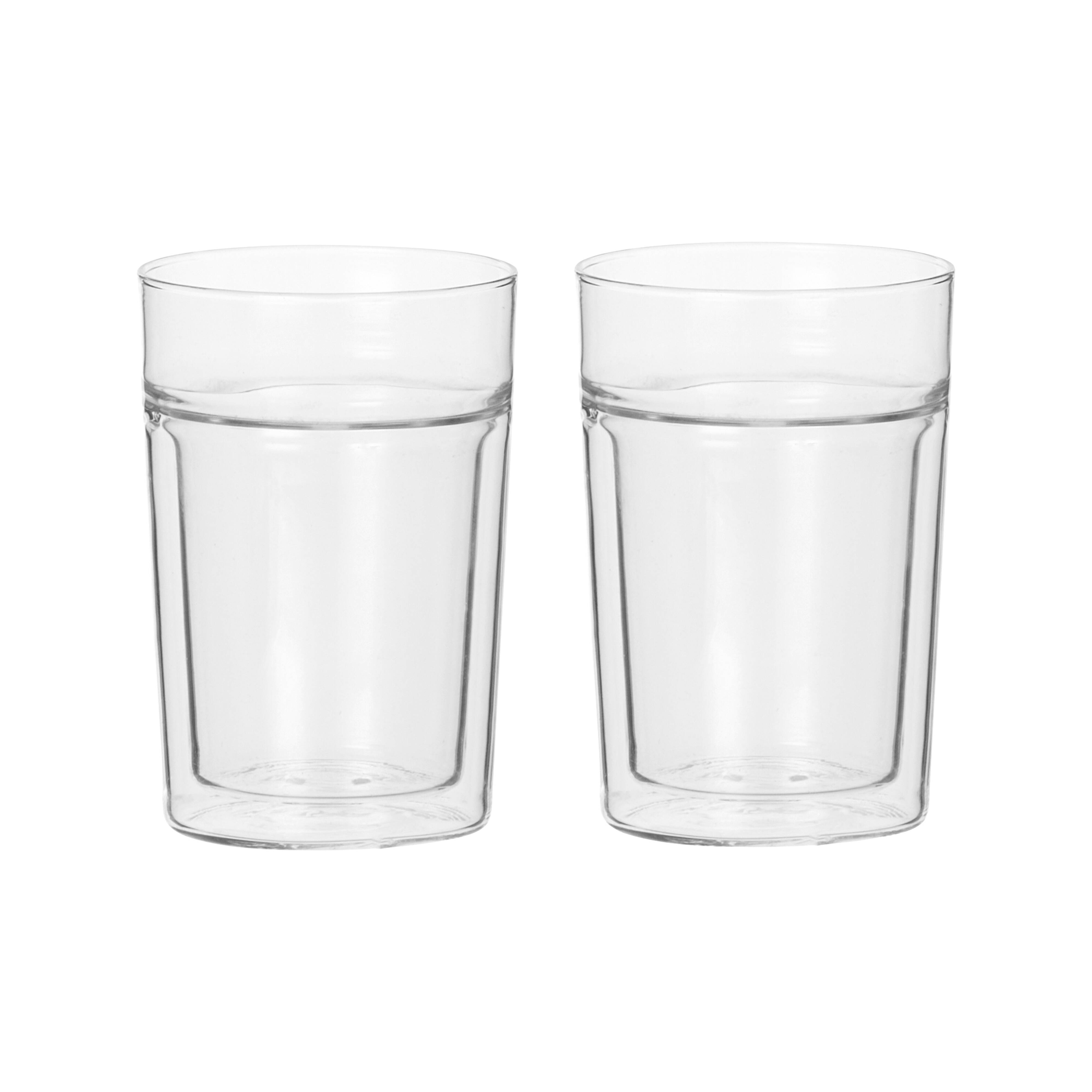Leaf & Bean Double Wall Glass 250ml 2 Piece Set Clear