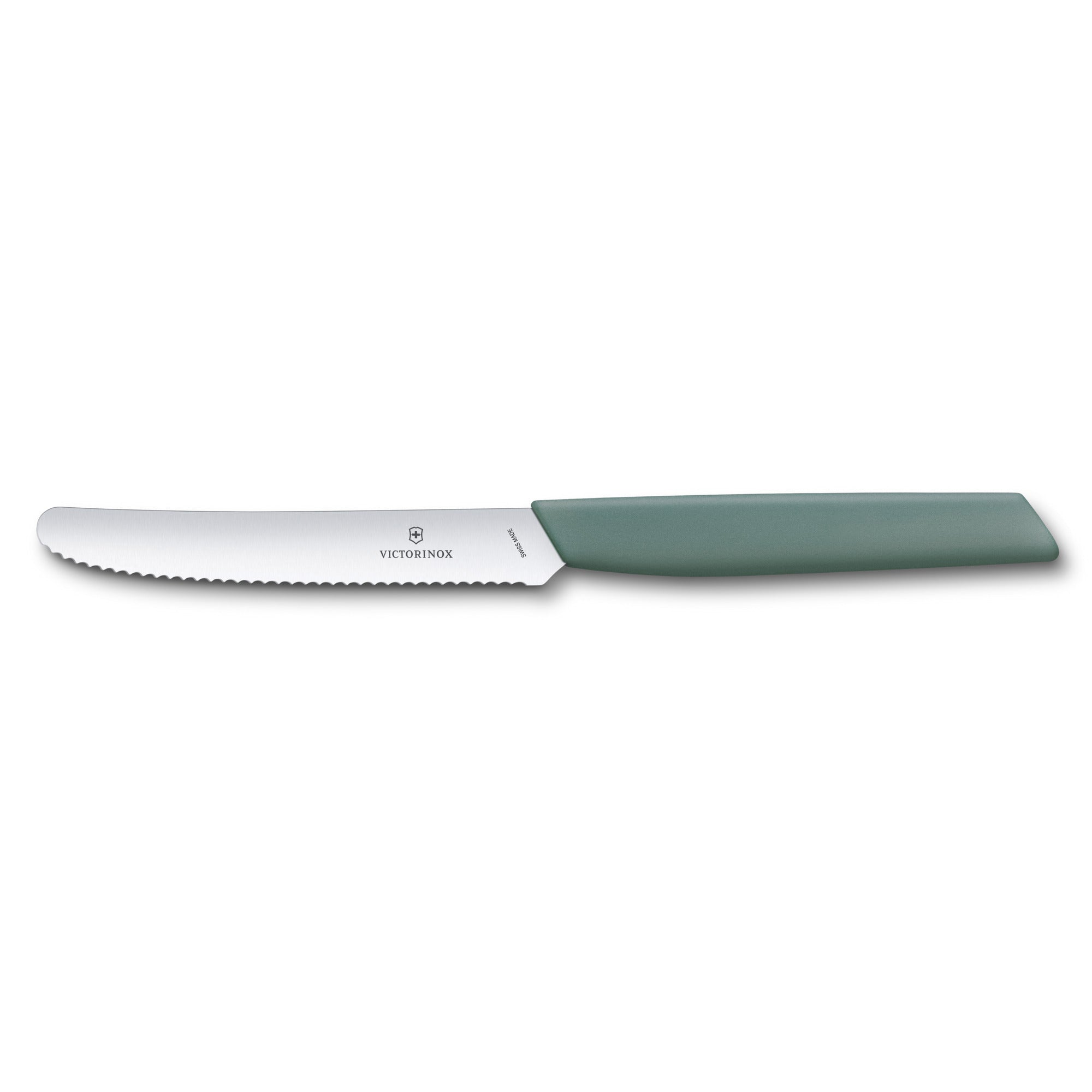 Victorinox Swiss Modern Tomato and Table Knife Wavy Edge 11cm Sage