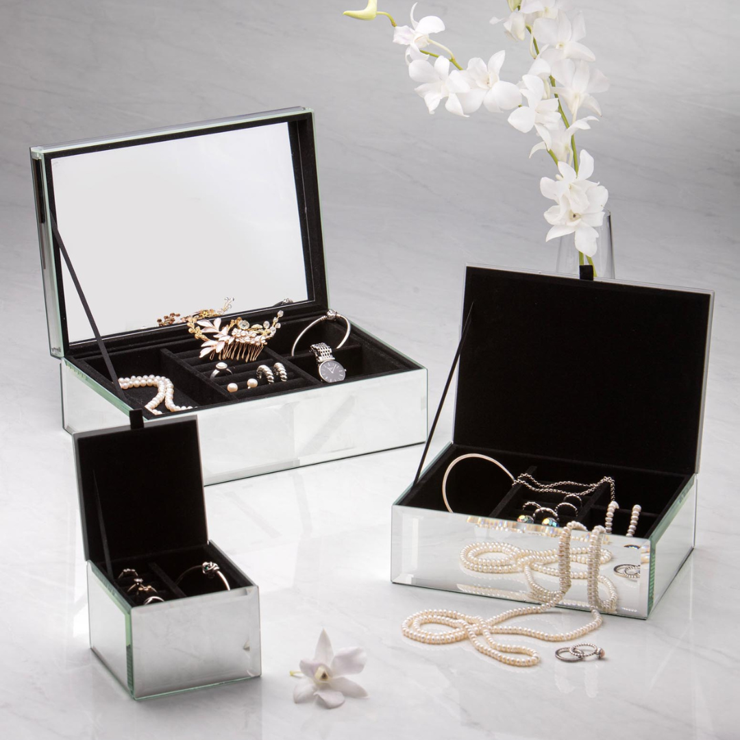 Ashdene Elegant Bee Mirrored Medium Jewellery Box