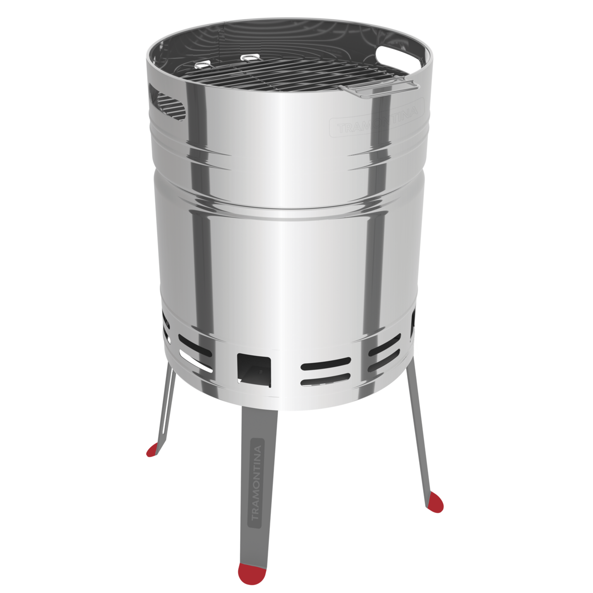 Tramontina TCP 400 Stainless Steel Charcoal Grill With Enameled Steel Charcoal Tray