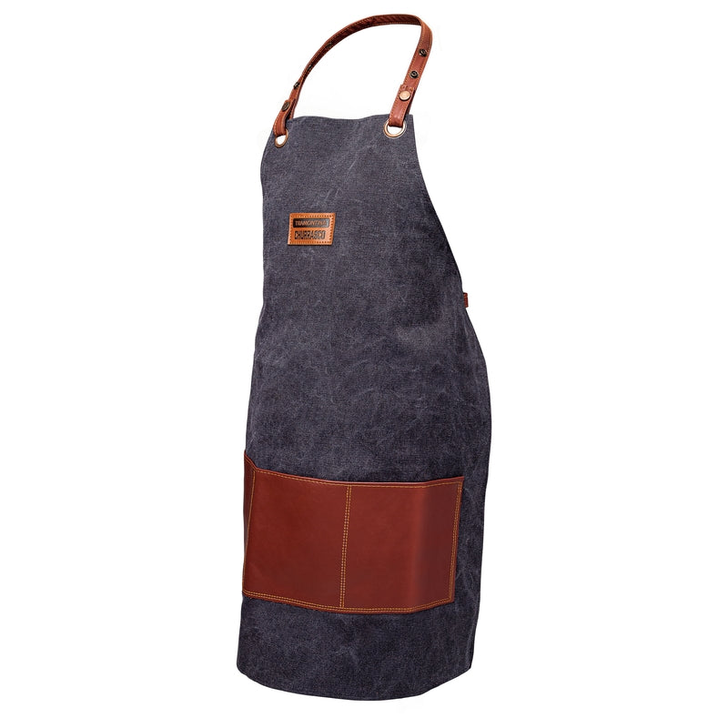 Tramontina Churrasco Black Fabric & Faux Leather Apron