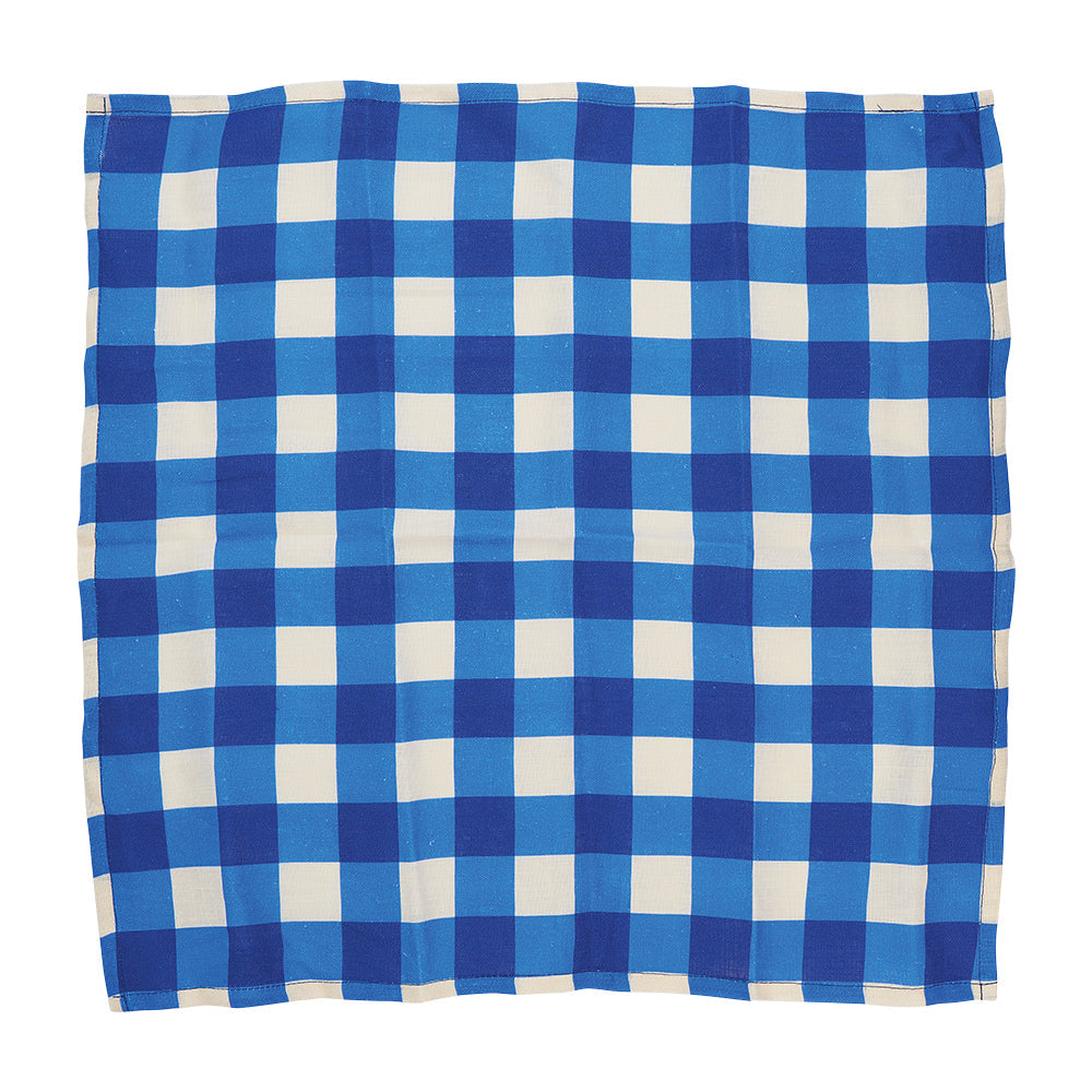 Annabel Trends Linen Napkin Set Cobalt Check