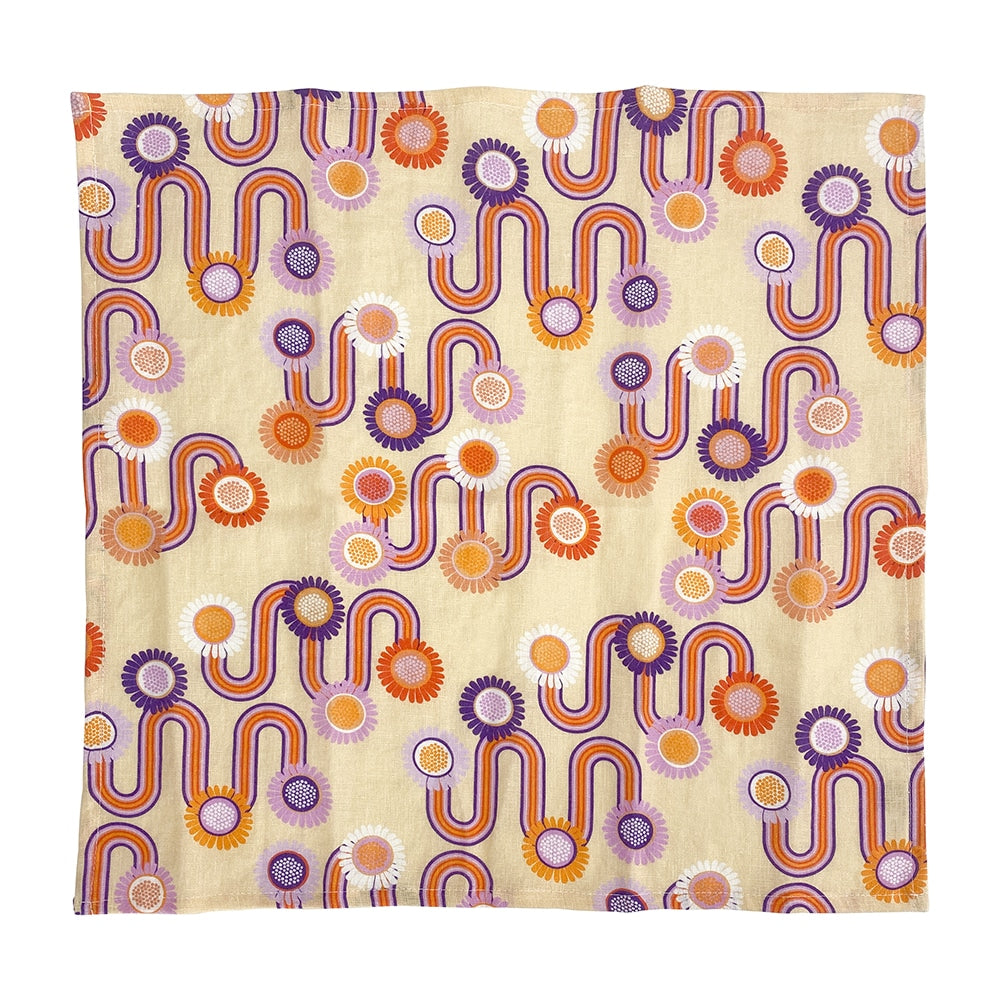 Annabel Trends Linen Napkin Set Groovy Rainbows