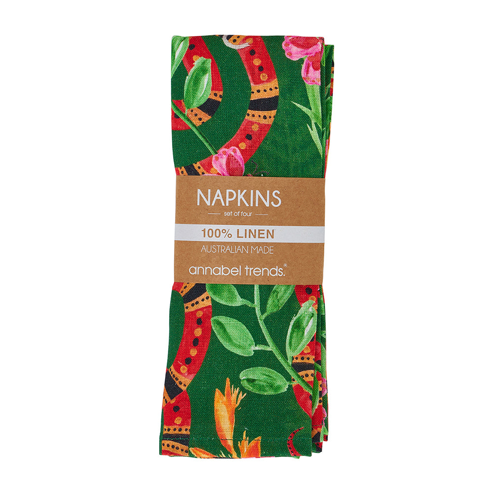 Annabel Trends Linen Napkin Set Jungle Snake