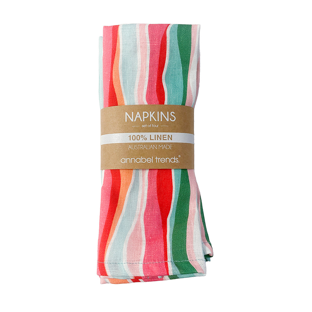 Annabel Trends Linen Napkin Set Sherbet Ribbons