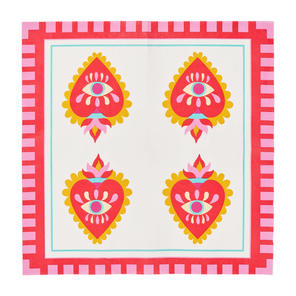 Annabel Trends Paper Napkins 20pc Fiesta Heart