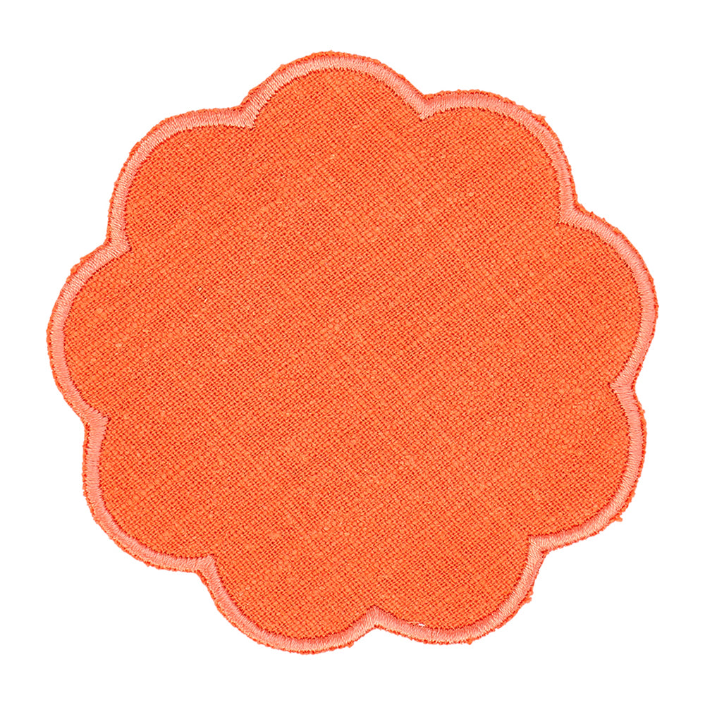 Annabel Trends Coaster Set Stonewashed Scallop Edge Coral