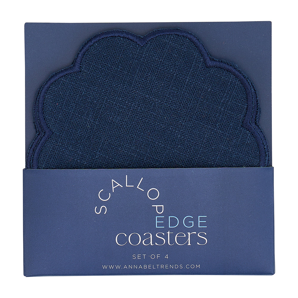Annabel Trends Coaster Set Stonewashed Scallop Edge Sage