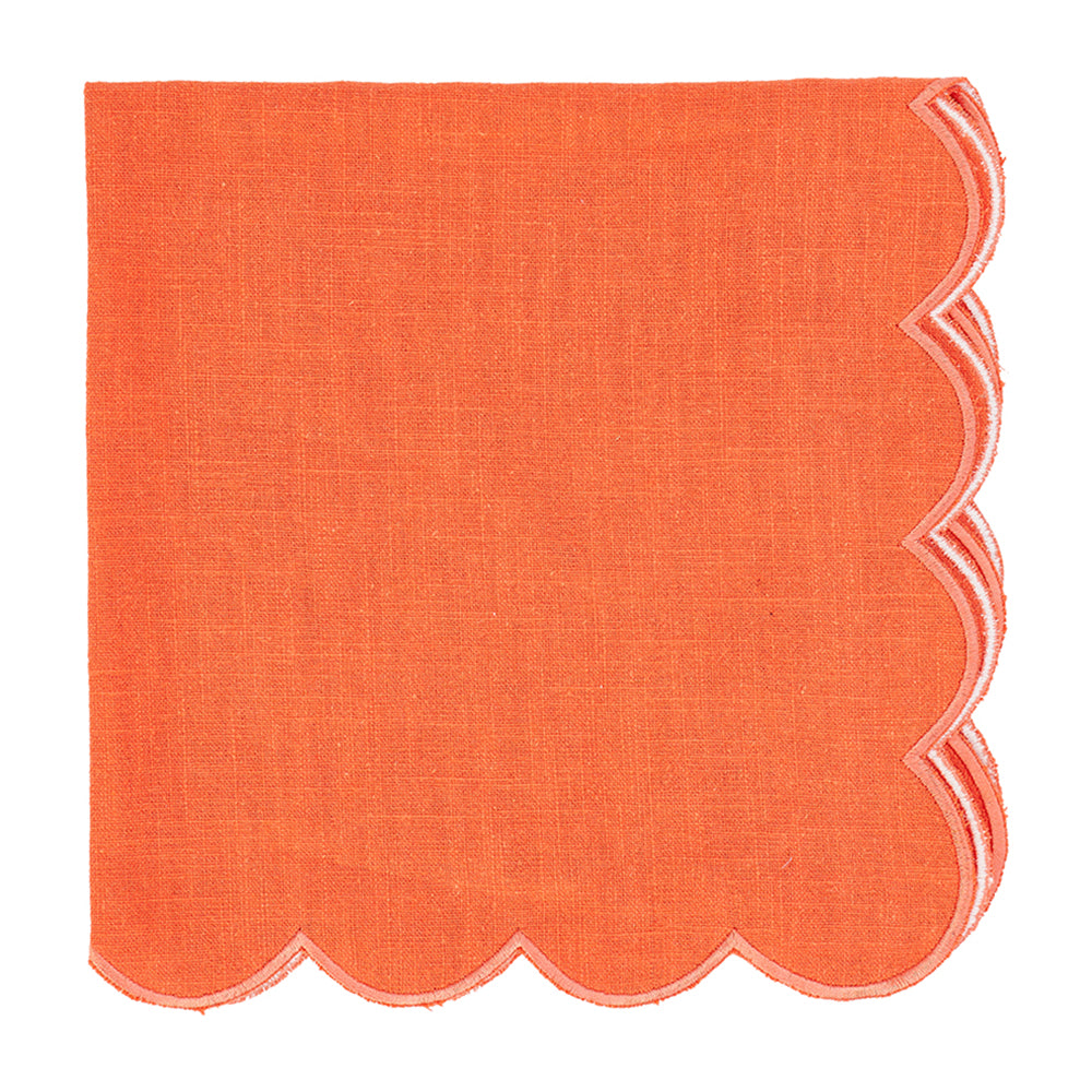Annabel Trends Napkin Stonewashed Scallop Edge Coral