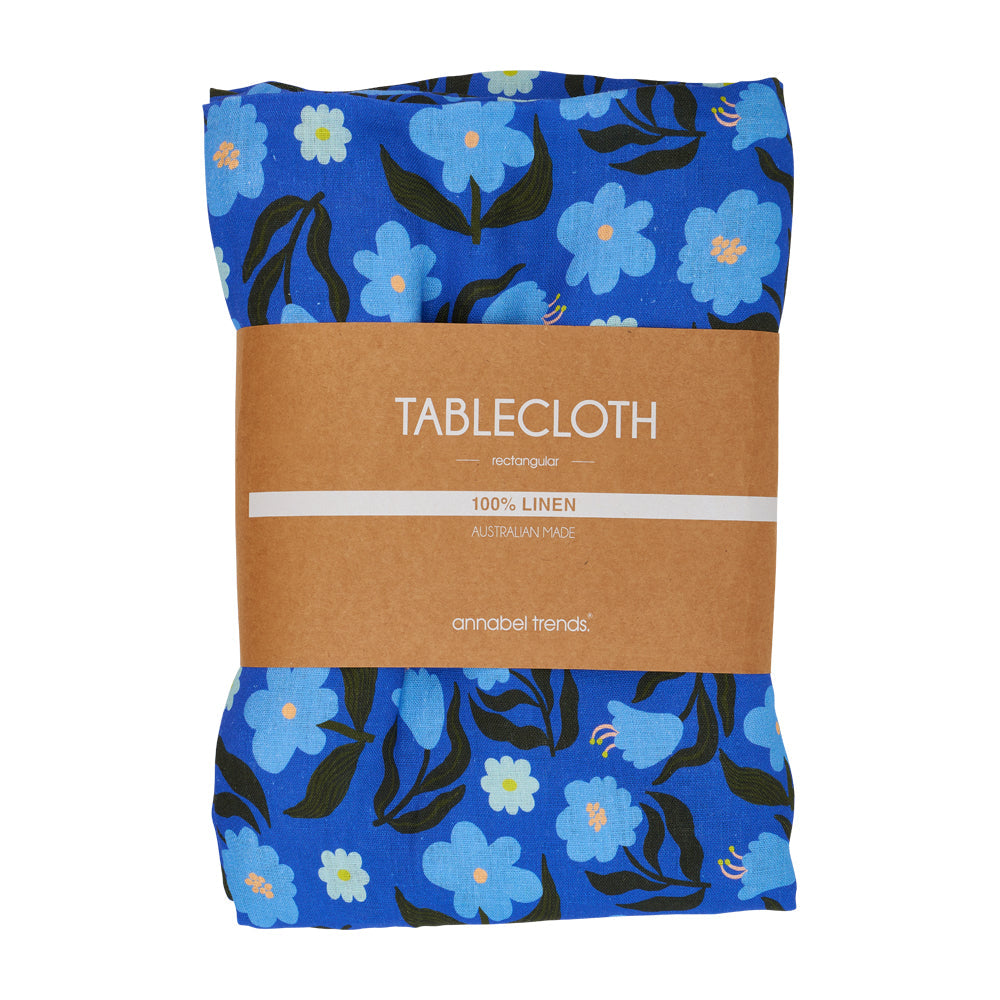 Annabel Trends Linen Tablecloth Nocturnal Blooms Large 138cm x 300cm