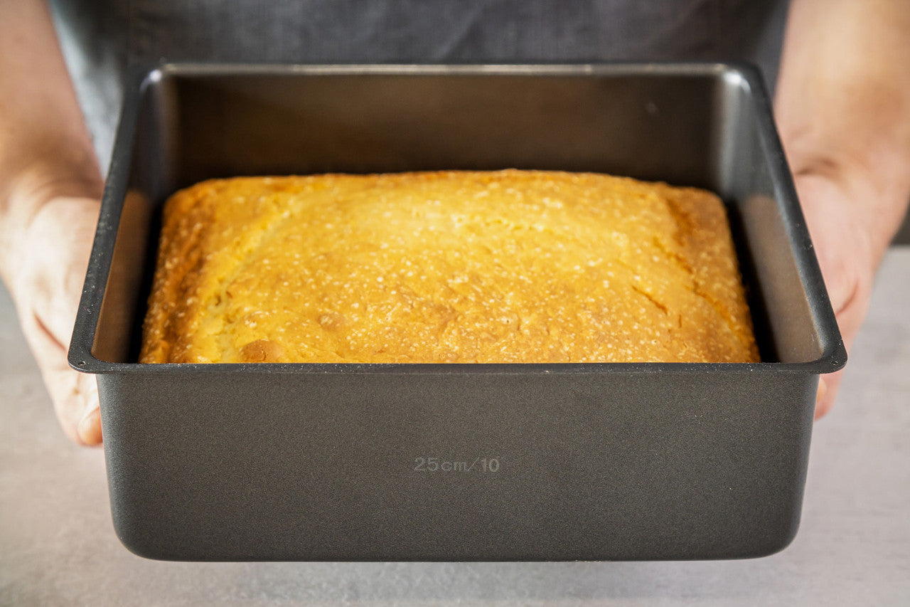 MasterCraft Non Stick Loose Base Deep Square Cake Pan 25cm
