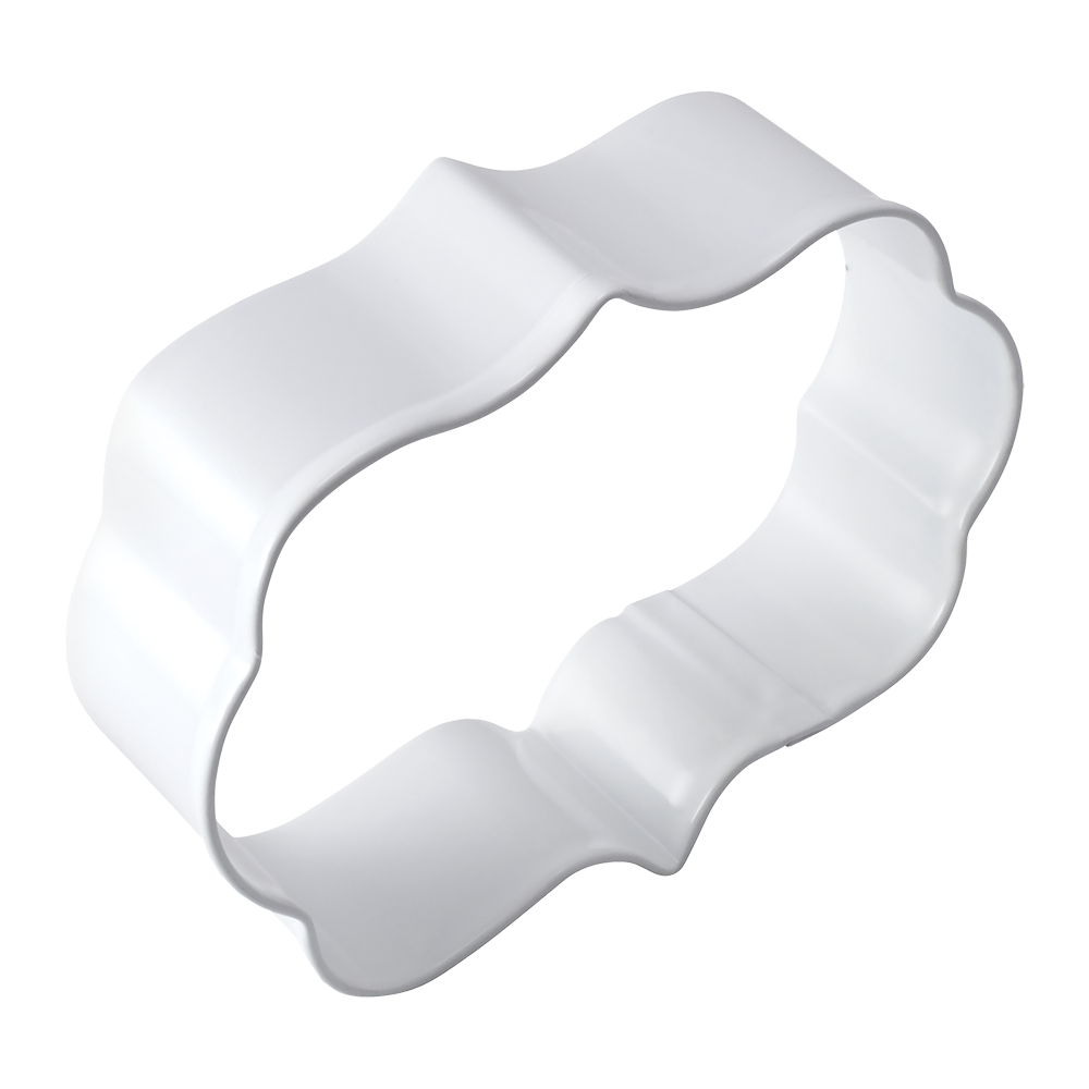 R&M Plaque Cookie Cutter 9cm - White
