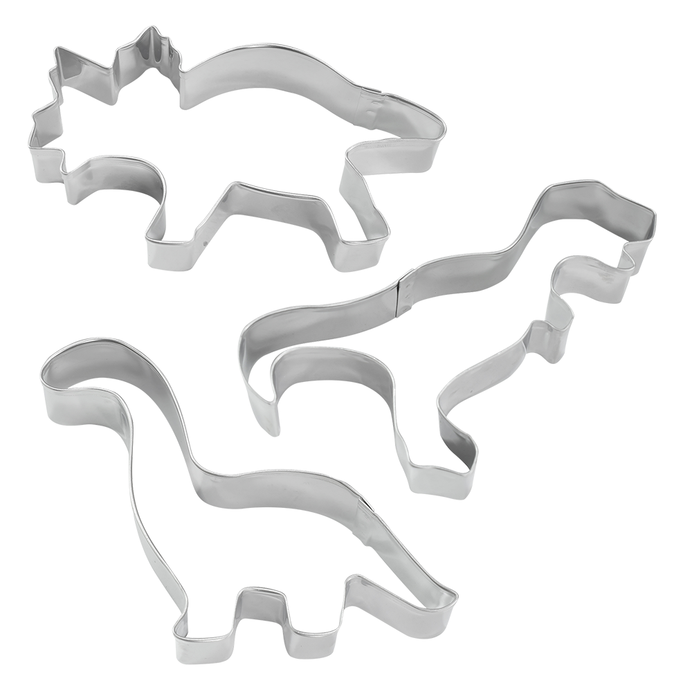 R&M Stainless Steel Dinosaur Cookie Cutter Set 3
