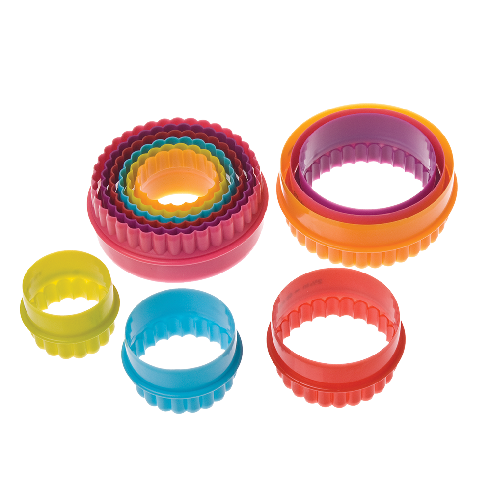 Appetito Double Sided Round Cookie Cutter - Set Of 6