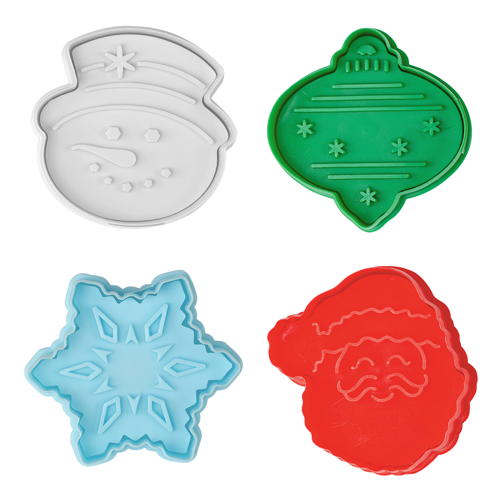 R&M Christmas 3D Cookie Stamper Set – 4 Piece