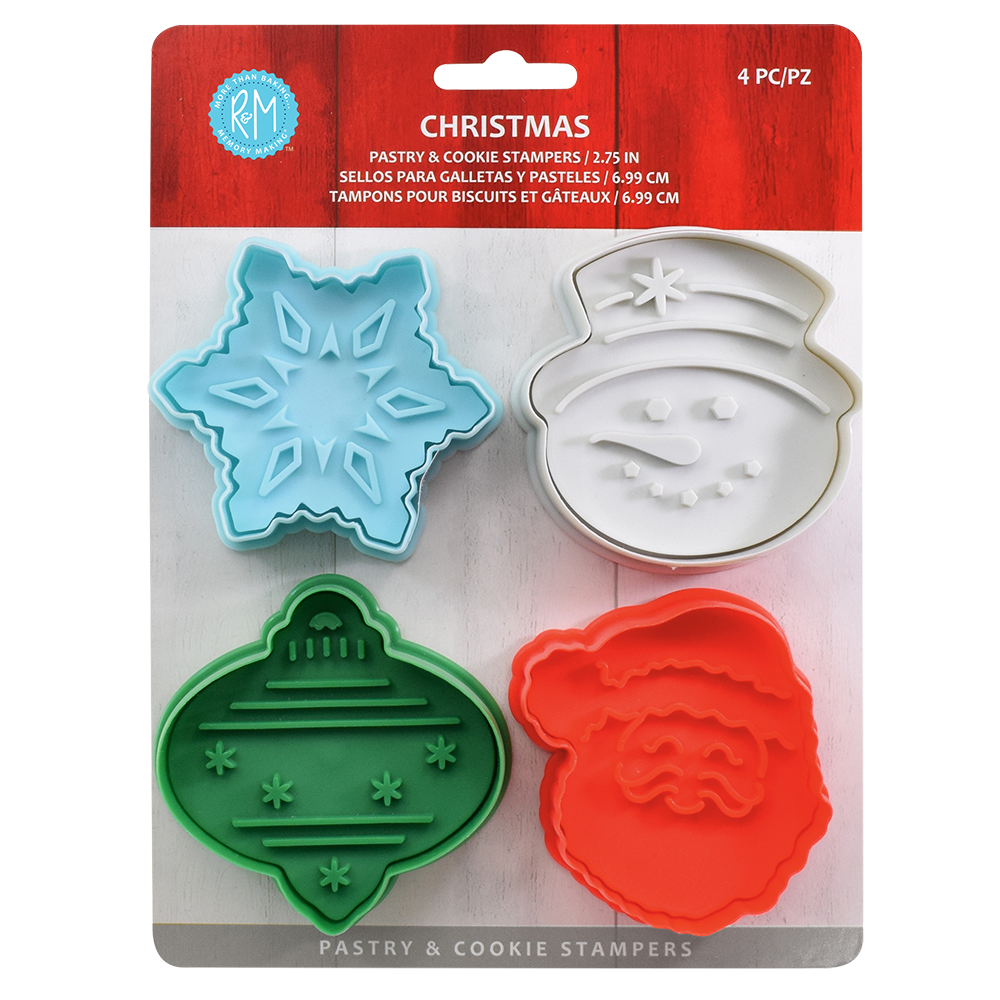 R&M Christmas 3D Cookie Stamper Set – 4 Piece