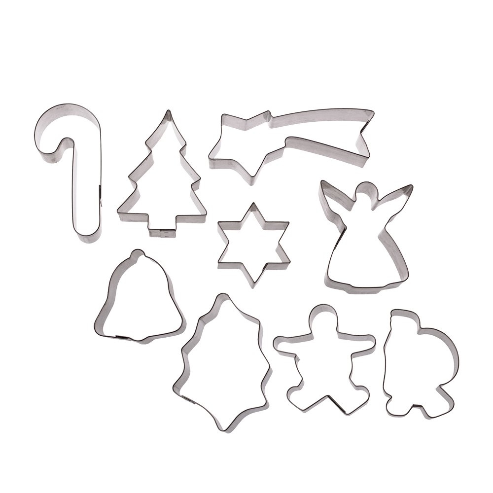 D.Line Xmas Cookie Cutters Set 9 On Ring