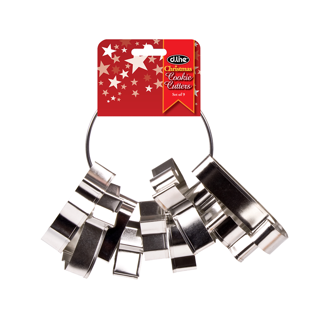 D.Line Xmas Cookie Cutters Set 9 On Ring