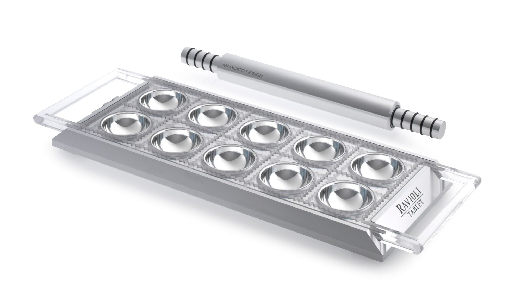 Marcato Ravioli Tablet w/Rolling Pin  - Silver
