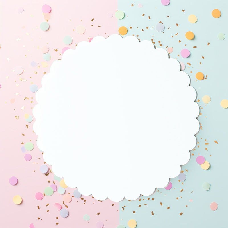 Papyrus Cake Board Scalloped White 10in