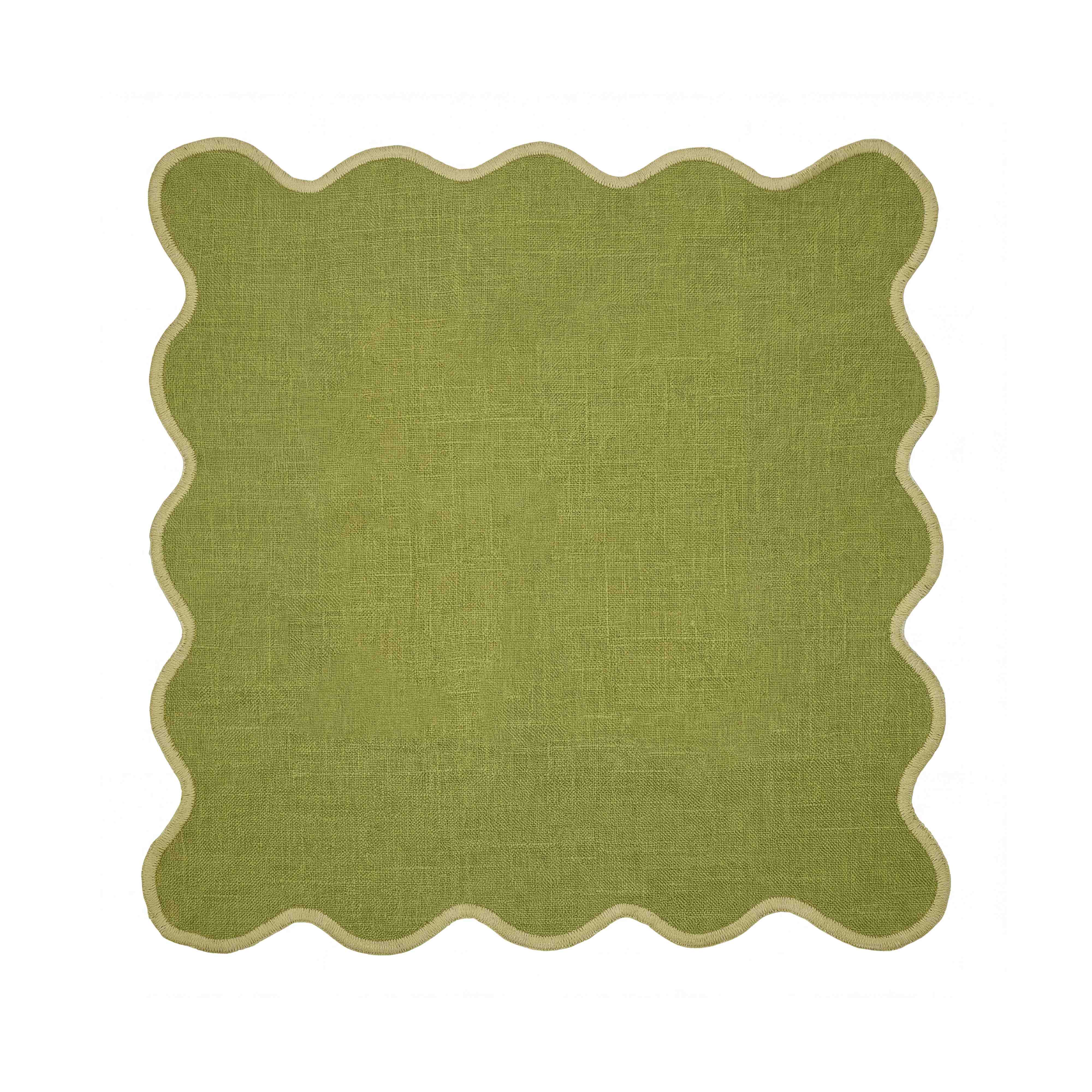 Emporium Neo Scalloped Napkin Green & Lime