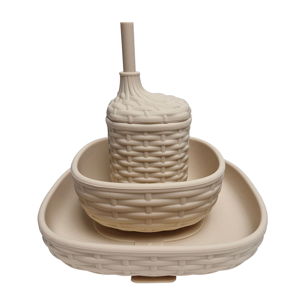 Annabel Trends Silicone Rattan Dinner Set Natural