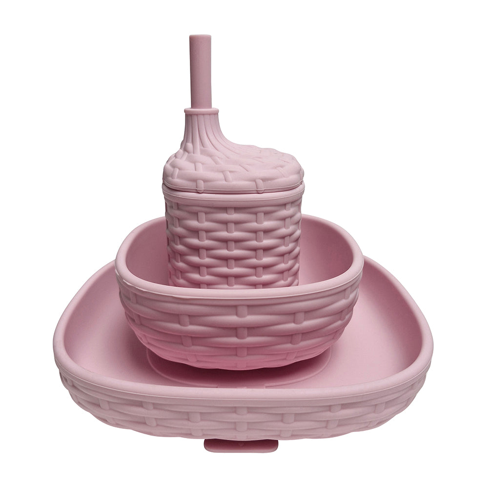 Annabel Trends Silicone Rattan Dinner Set Aqua