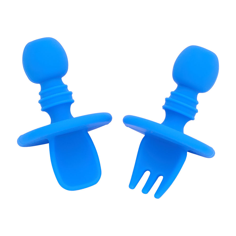 Annabel Trends Silicone Little Spoon & Fork Blue