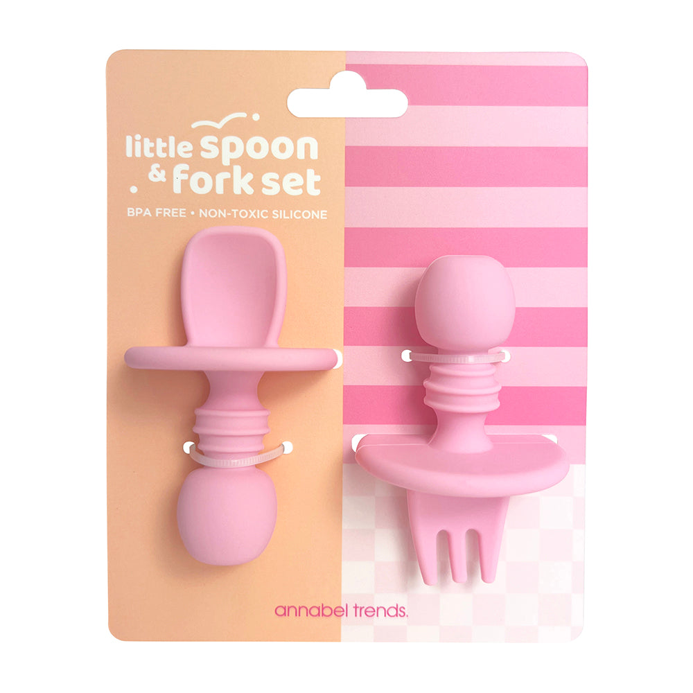 Annabel Trends Silicone Little Spoon & Fork Blue