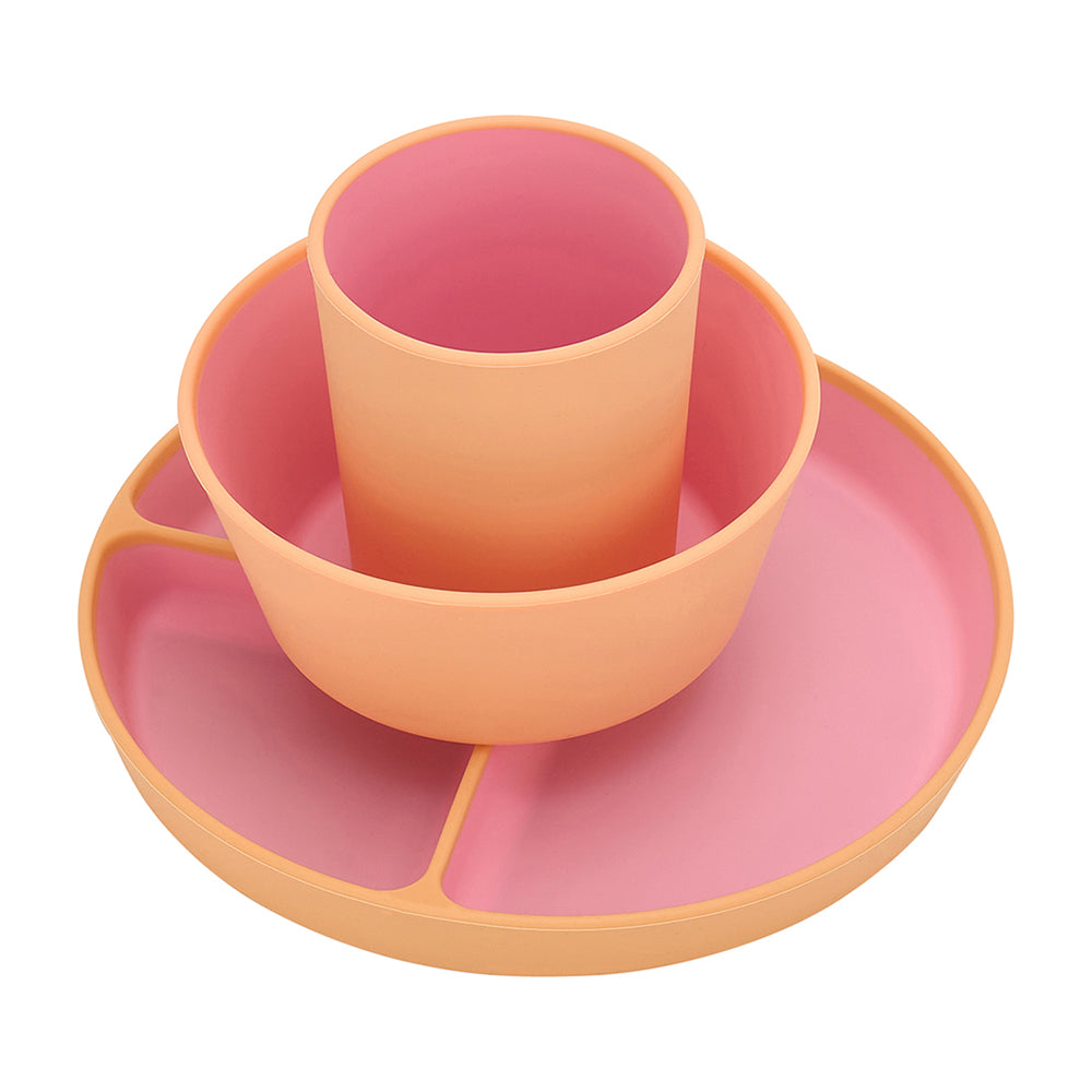 Annabel Trends Silicone Two Tone Dinner Set Pink