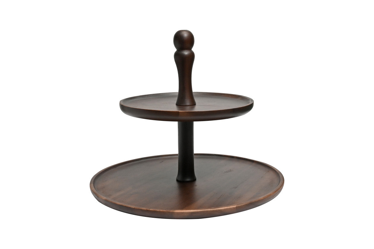 St. Clare Acacia 2 Tier Serving Tray - 26cm/38cm