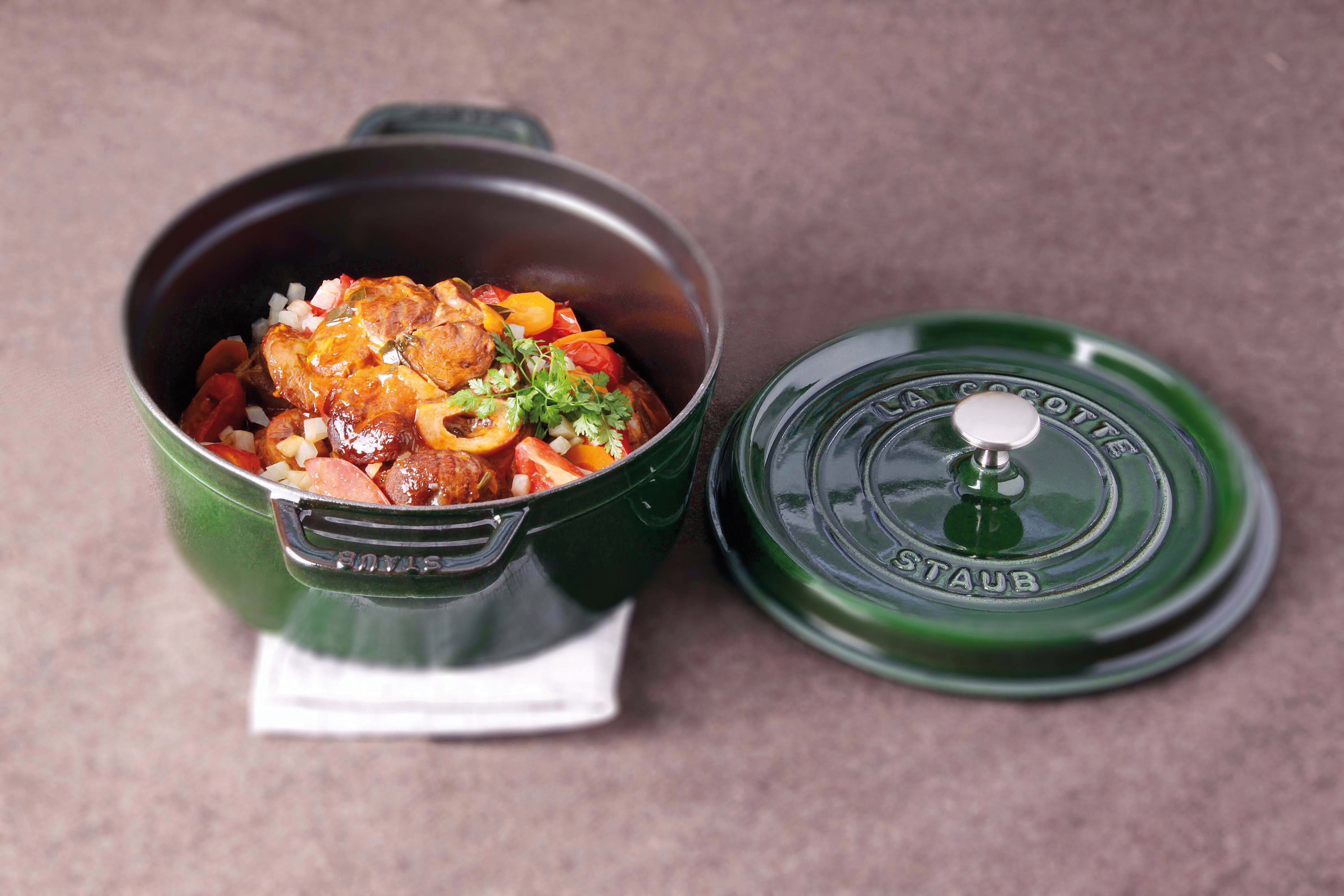 Staub Round Cocotte – 28cm Basil Green