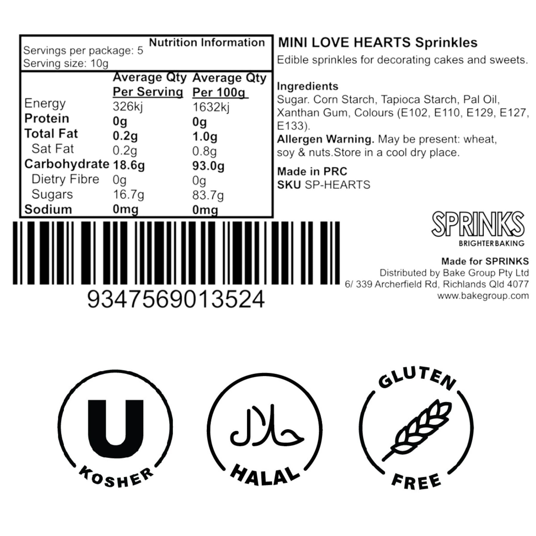 Sprinks Mini Love Hearts 55g